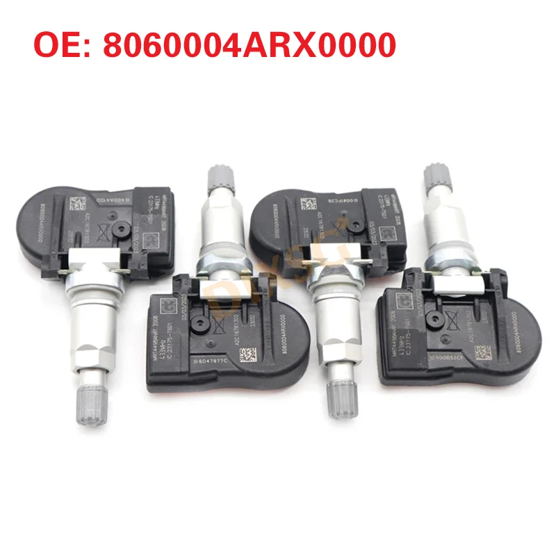 4Pcs Tire Pressure Monitor Sensor TPMS 8060004ARX0000 For Trumpchi M6 PRO GS3 GS4 GS5 GS7 GS8 GA8 E9 GA6 GAC Aion Y PLUS 433MHz