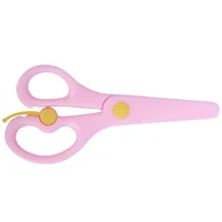 Children's Color Paper Cutter Effortless Rebound All Plastic Small Scissors Round Head Safety Manual Paper Cutting Scissors 1