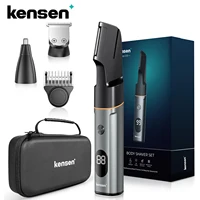 Kensen 3 in 1 Body Hair Trimmer Kit for Men Pubic Hair Shaver Nose Beard Trimmer IPX6 Waterproof Electric Shaver Hair Clippers 1