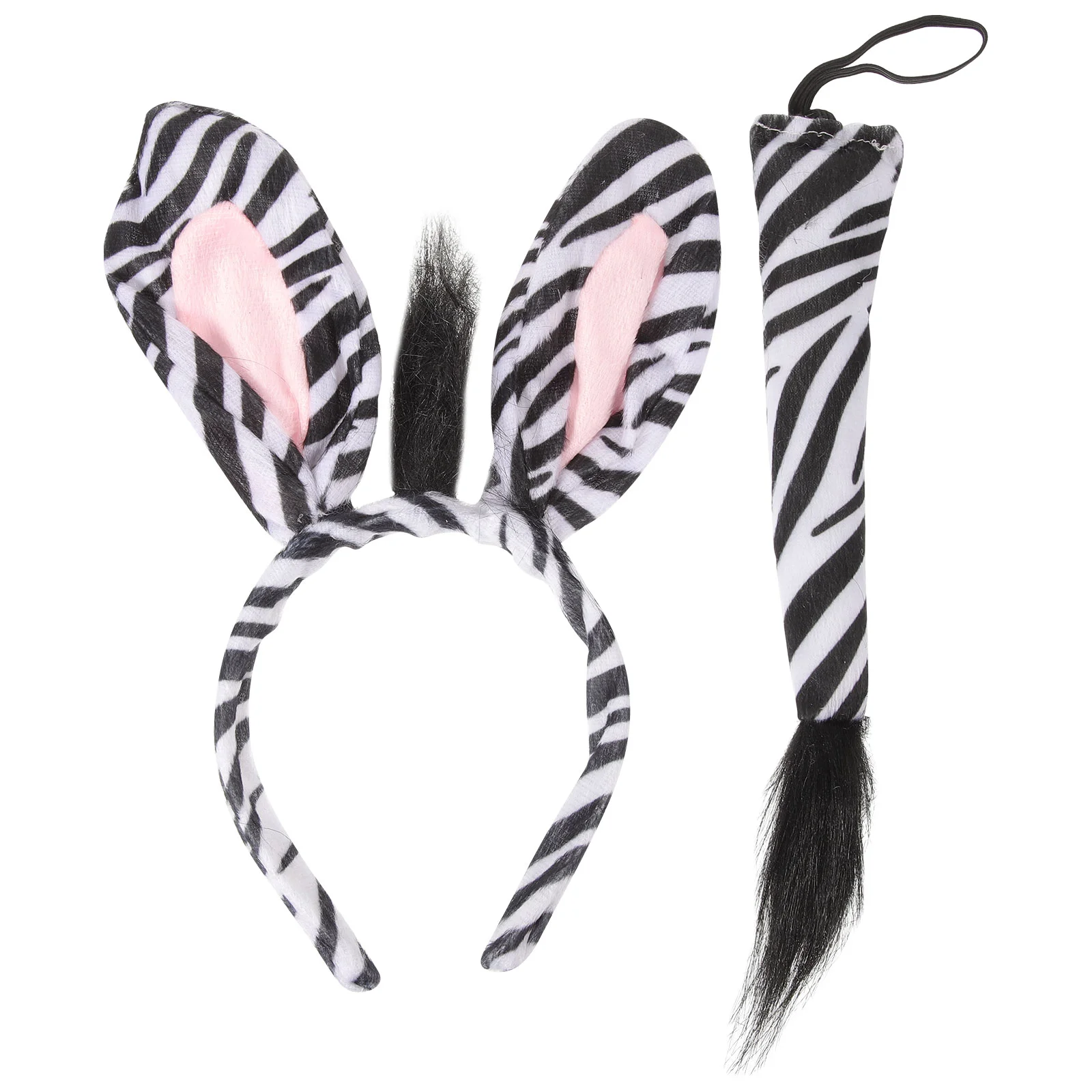 

3pcs in 1 Set Kids Zebra Costume Funny Zebra Ears Headband Bowtie Tail Favors