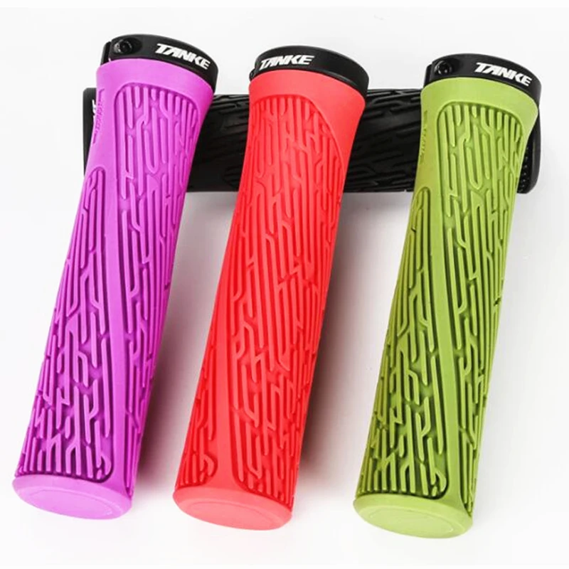 

G558 Mountain Bike Grips Aluminum Alloy Lock Ring Non-slip Colored Silicone Grip Single Locking Dirt Bike Accessories