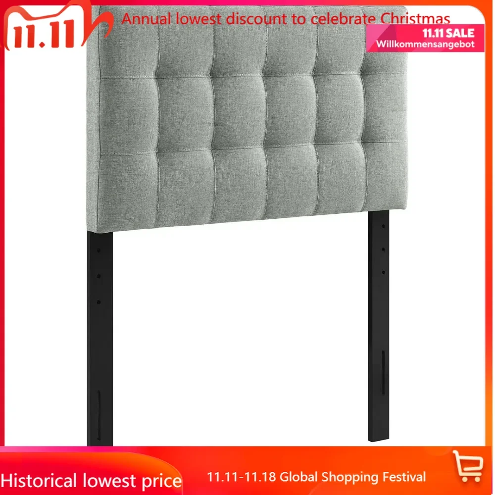 Lily Tufted Linen Fabric Upholstered Twin Headboard in Gray cabeceira de cama box casal bed headboard cabecero cama