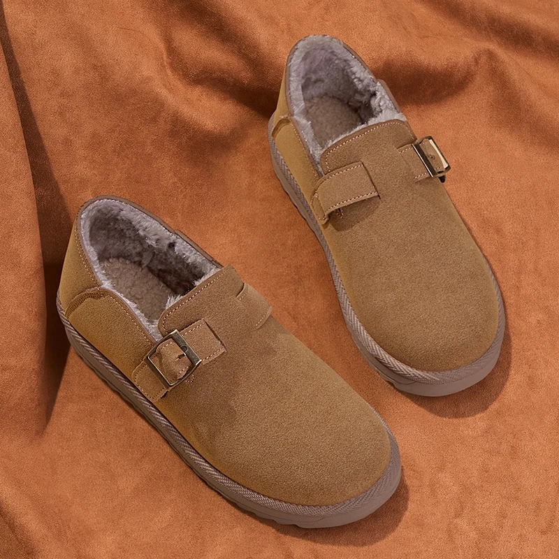 

Shoes Woman 2023 All-Match Casual Female Sneakers Loafers Fur Round Toe Slip-on New Moccasin Retro Slip On Slip-On Leisure Lace-