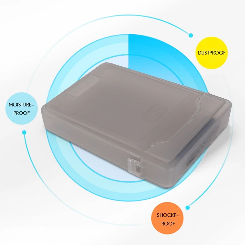5pcs 3.5" IDE SATA HDD Hard Drive Disk Plastic Storage Box Case Enclosure Cover Gray