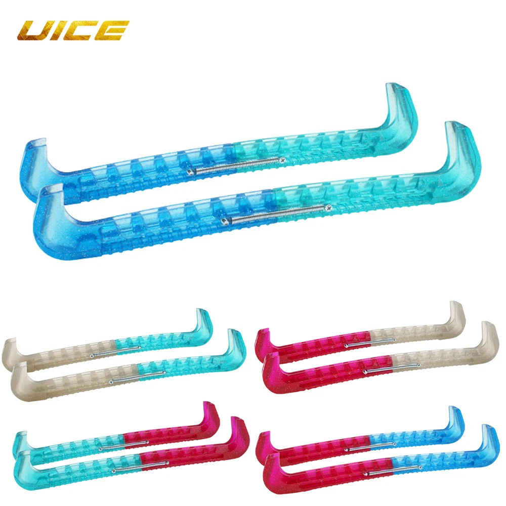 2pcs Ice Hockey Skate Blade Guard Cover Universal Hockey Soft Plastic Adjustable Protective Portable Spring Accessories