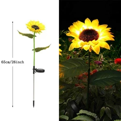 Sunflower Solar LED Garden Lights - Decorative Outdoor Lighting for Weddings, Parties, Holidays, and Home Gardens (1 Head)