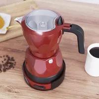110 V/220 V cafetière électrique Portable 150 ml 3 tasses en aluminium moka Pot électrique cafetière italienne percolateur pour la maison rouge 6