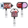 Acrylic Skeleton Quicksand Badge Holder Cartoon Syringe Pills Clothing Retractable Rotating Badge Reel for Doctor Nurse 1
