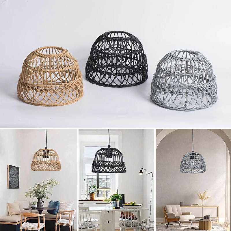 竹の椅子、籐のランプ