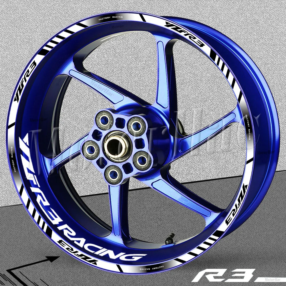 Reflective Motorcycle Wheel Rim Stickers 17 Inch Hub Stripe