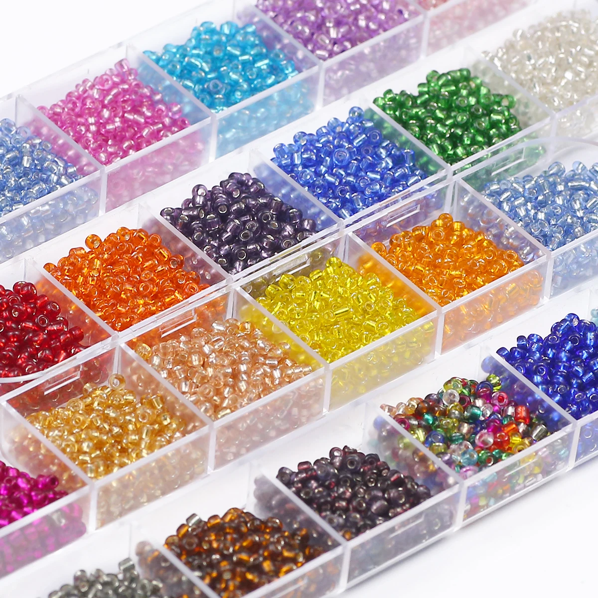 90g Transparent Glass Seed Beads for Jewelry Crafting and DIY Projects