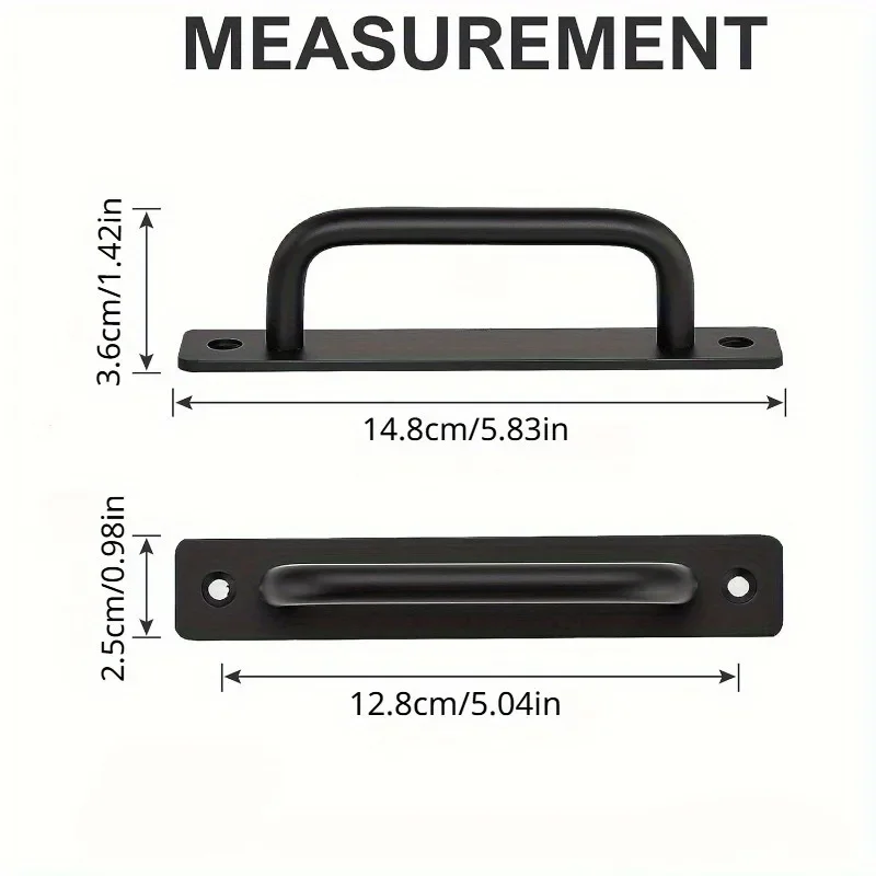 2pcs Barn Door Handles, Sliding Door Handle, Black Cabinet Handles thumbnail 3