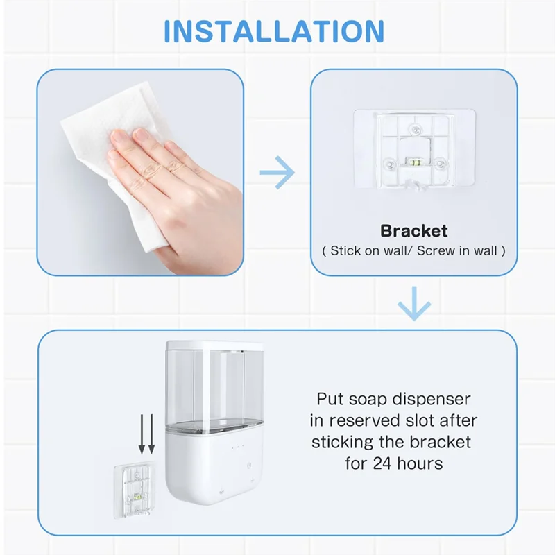 A52Q-Automatic Soap Dispenser Wall Mount Automatic Soap Dispenser Touchless For Bathroom Kitchen Hotel Commercial