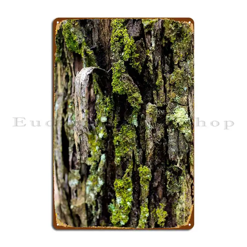 Bark Moss Flake Metal Sign Wall Cave Garage Crea Print Club Tin Sign Poster