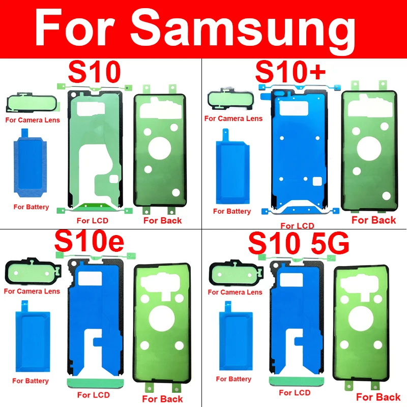 Schermo Lcd Cover Posteriore Batteria Adesivo Per Obiettivo Della Fotocamera Set Completo Nastro Adesivo Per Samsung Galaxy S10 S10E S10 Plus 5G Ripar