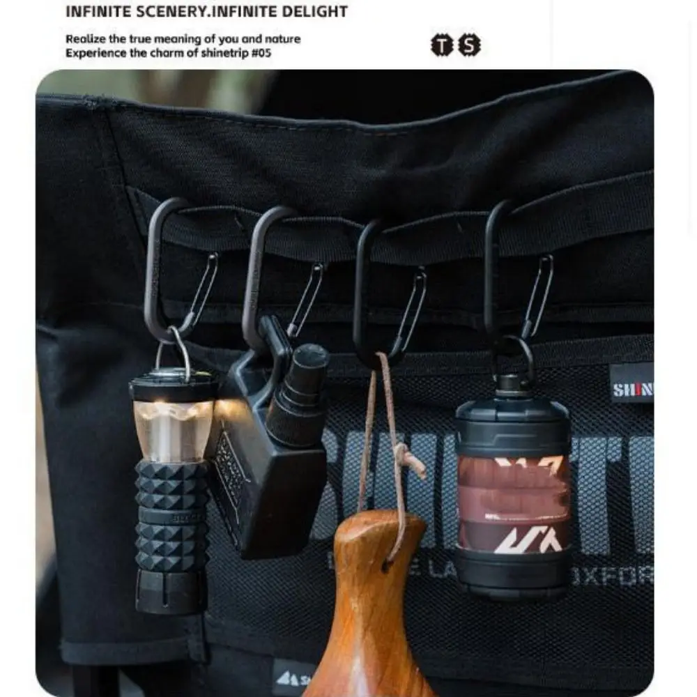 2 Stück Edelstahl-Feder-Karabinerhaken, schwarz/grau, Sicherheits-D-förmige Verbindungsschnalle, Karabiner, Metall, kleine Werkzeugaufbewahrung – Detail 5