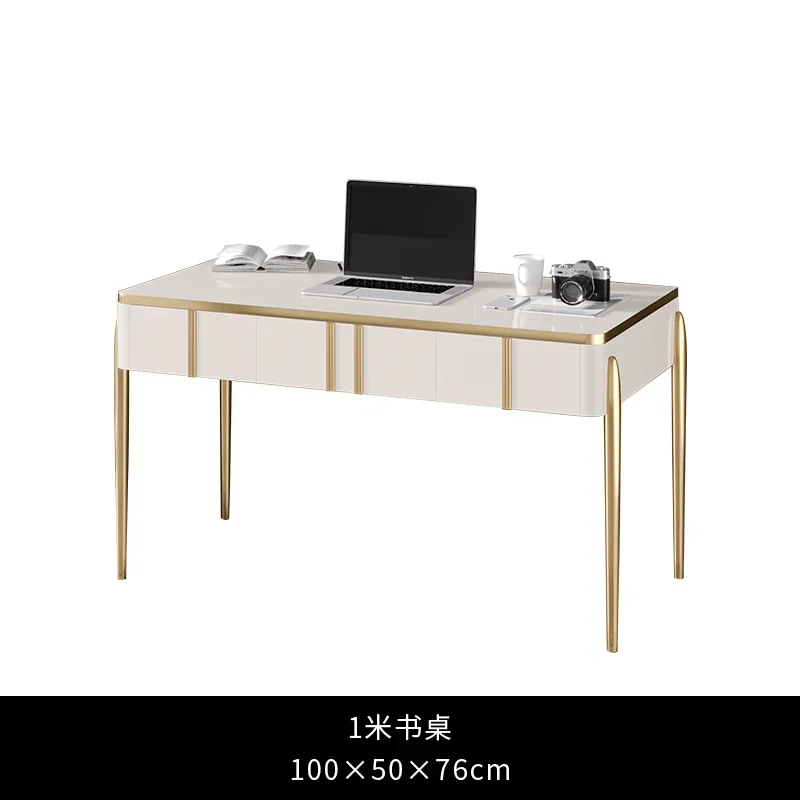 

Wyj Light Luxury Desk Home Modern Minimalist Bedroom Stone Plate Desk Room Computer Desk