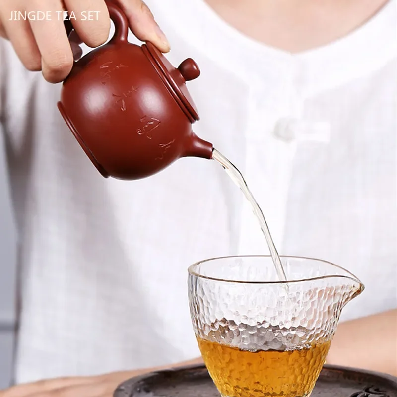 180ml Boutique Dahongpao Purple Clay Teapot Handmade Ball Hole Filter Beauty Tea Pot High Quality Yixing Zisha Tea Accessories