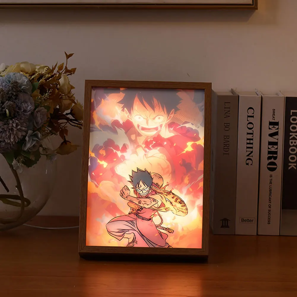 

USB Power Light LED Decorative Light Japan Anime Painting Lamps Frame Dimming Simulate Sunshine Drawing Night Light Room Decor