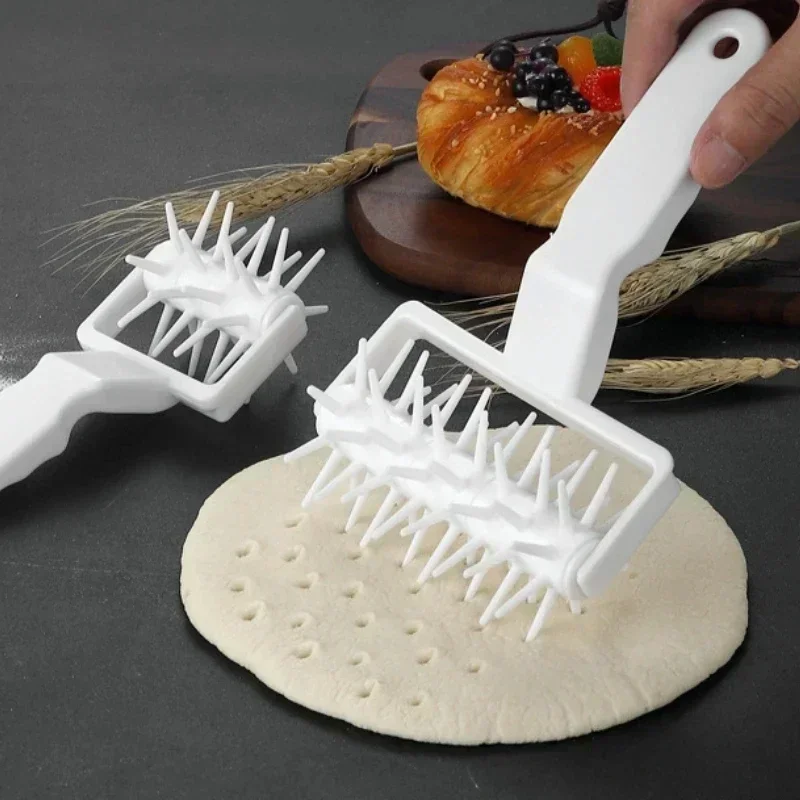 Pizza Rolling Pin Punch Pastry Roller Pin Biscuit Dough Pie Hole Embossing Dough Roller Lattice Craft Kitchen Bake Cooking Tools