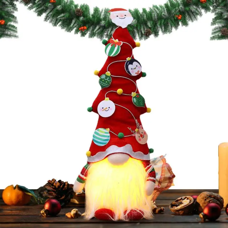 

Рождественская кукла, эльф гном со светодиодной подсветкой, рождественские украшения для дома, рождественские и Новогодние детские подарки