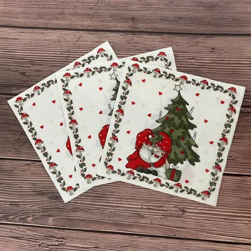 20pcs 33cm New Christmas Party Decoration Paper Christmas Tree Cartoon Father Granny Love Printed Paper Placemats