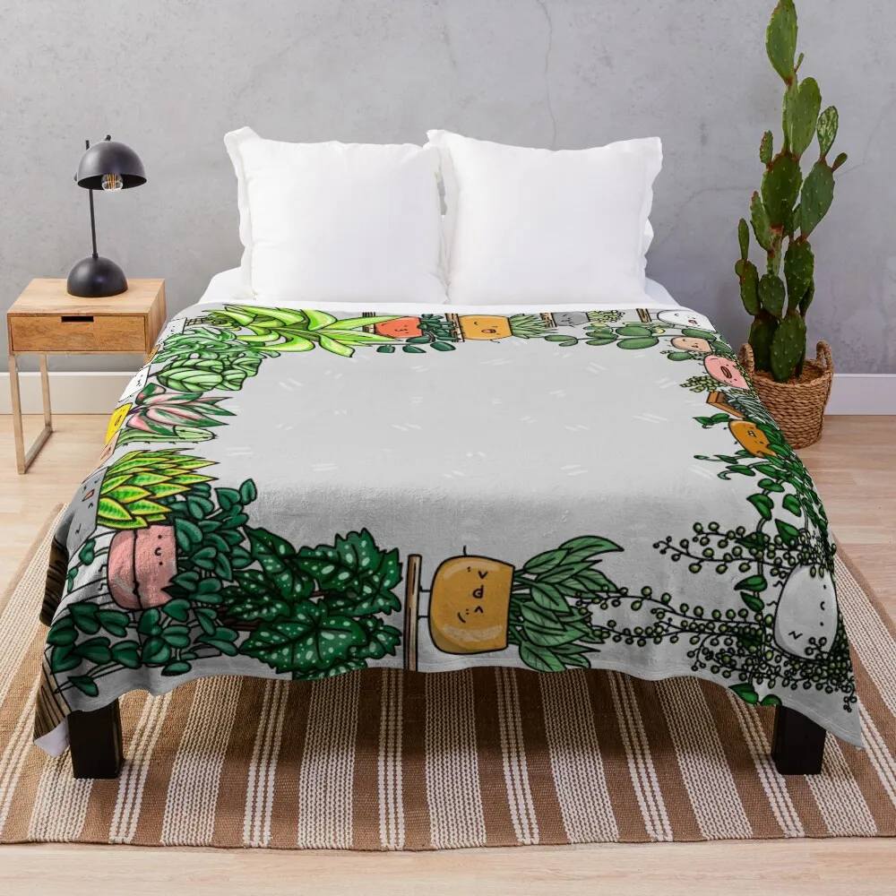 

Plant buddies all around Throw Blanket Blanket For Decorative Sofa Heavy Blanket Loose Blanket