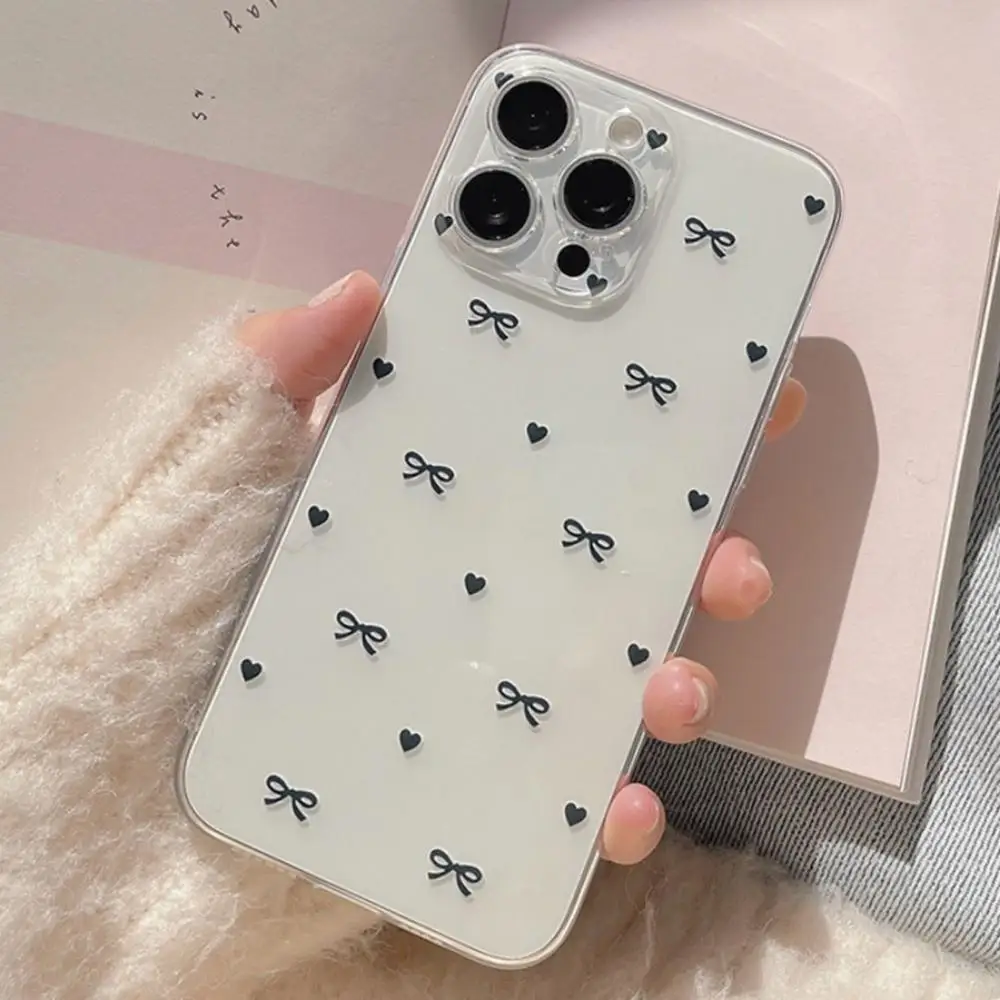 Floral Pink Bowknot Fashion Silicone Phone Case Cover