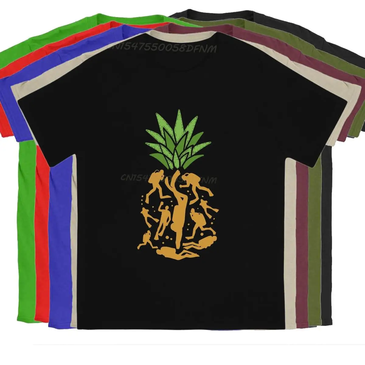 

Diving Newest T Shirt for Men Scuba Divers Pineapple Camisas Cotton T-shirts Hip Hop Christmas Gifts Oversized T-shirt for Male