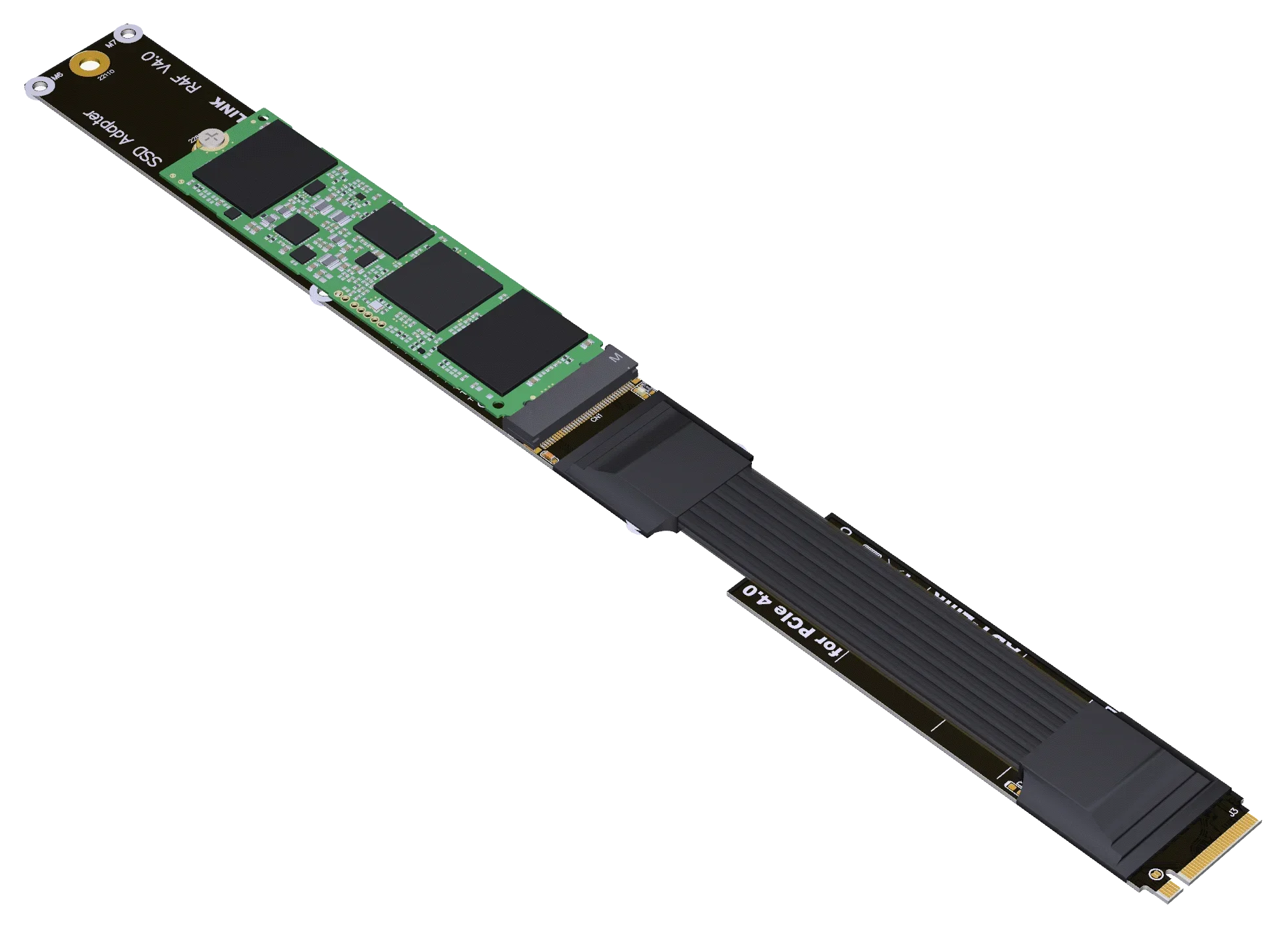 Cartão do Riser da Movimentação Contínua Prolongador Chave 64gbps Ssd M.2 Nvme 2280 22110 R44sf K44sf Ssd m2 Pci-expresso 4.0 x4 Pci-e m - Imagem 4