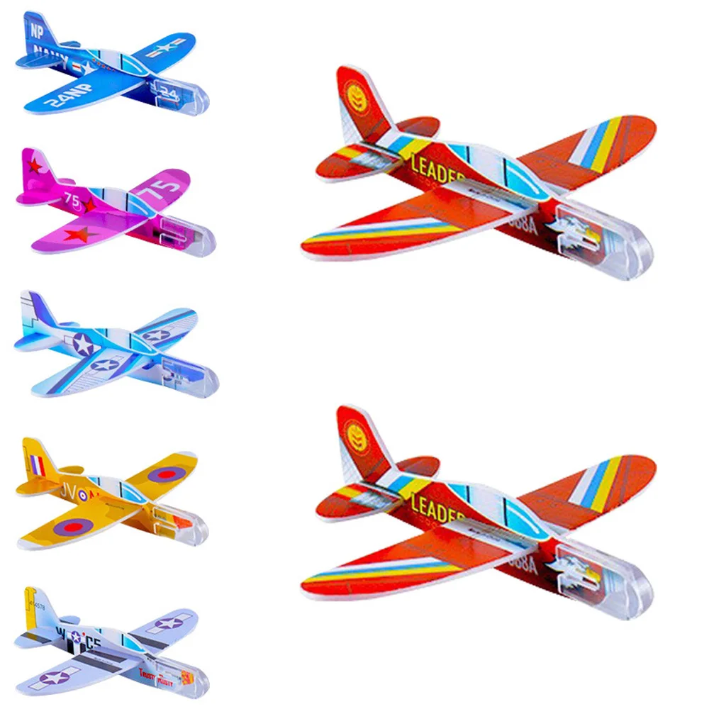 10-1Pcs Mini DIY Hand Throw Flying Glider Planes Kids Game Toys Foam Airplane Party Favors Gift Outdoor Launch Fighter Toy 5