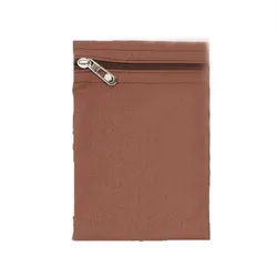 Zippered Hidden Pocket Solid Color Durable Polyester Security Bag (Coffee 1)
