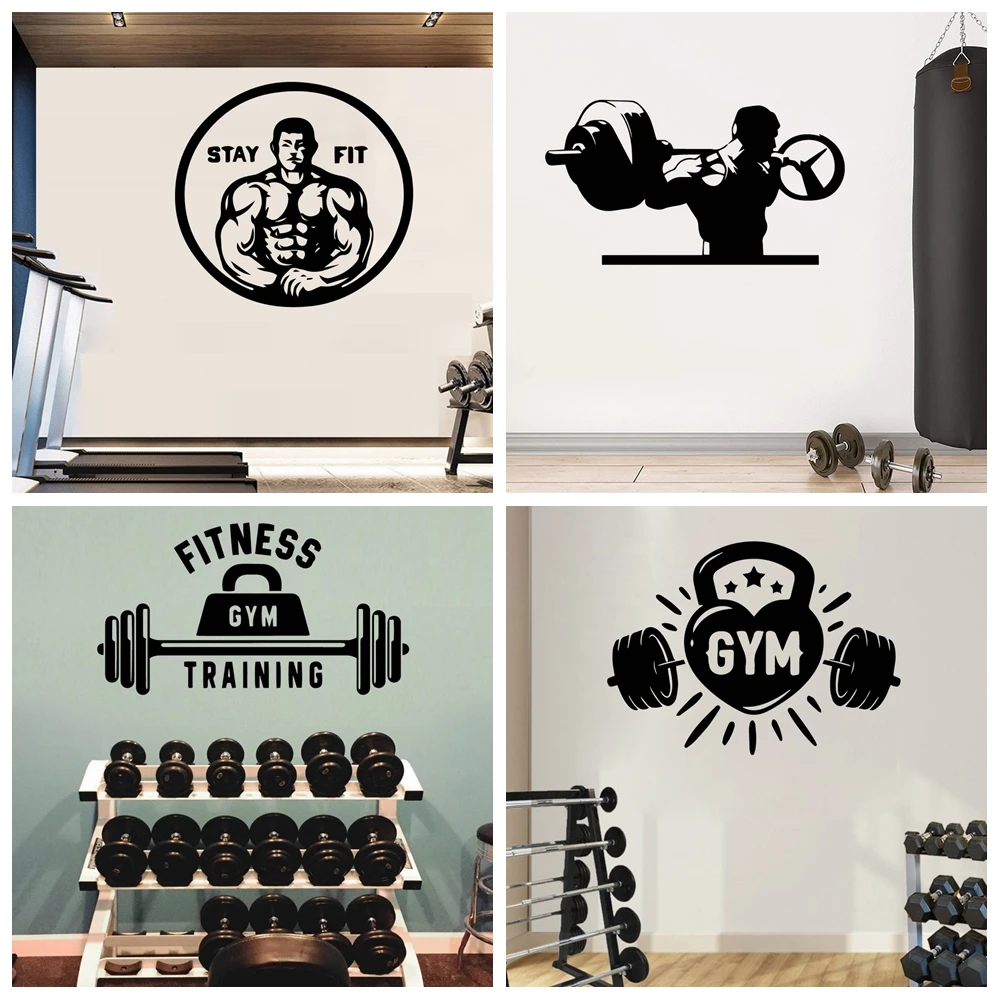 Gym Sticker Waterproof Vinyl Wallpaper Home Decor For Home Decor Living Room Bedroom Wall Art Decal wall stickers,wall sticker