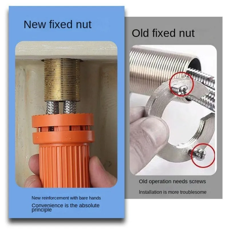 Washing Basin Faucet Base Screw Fastener Kitchen Faucet Quick Installation Fixing Device 32mm Anti Loosening Lock Nut