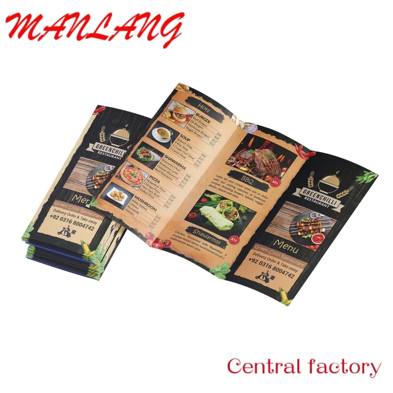 Custom  Custom Design Promotional Advertising Folded Booklet Leaflet Art Paper Poster Catalog Brochure Flyer Menu Printing Servi