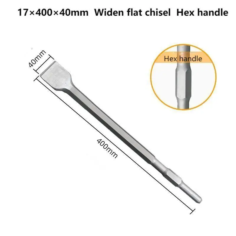 1PC 400mm Chisel Set SDS Plus Shank Electric Hammer Drill Bit Point Groove Flat Chisel Masonry  Slotting Tool for Concrete Brick