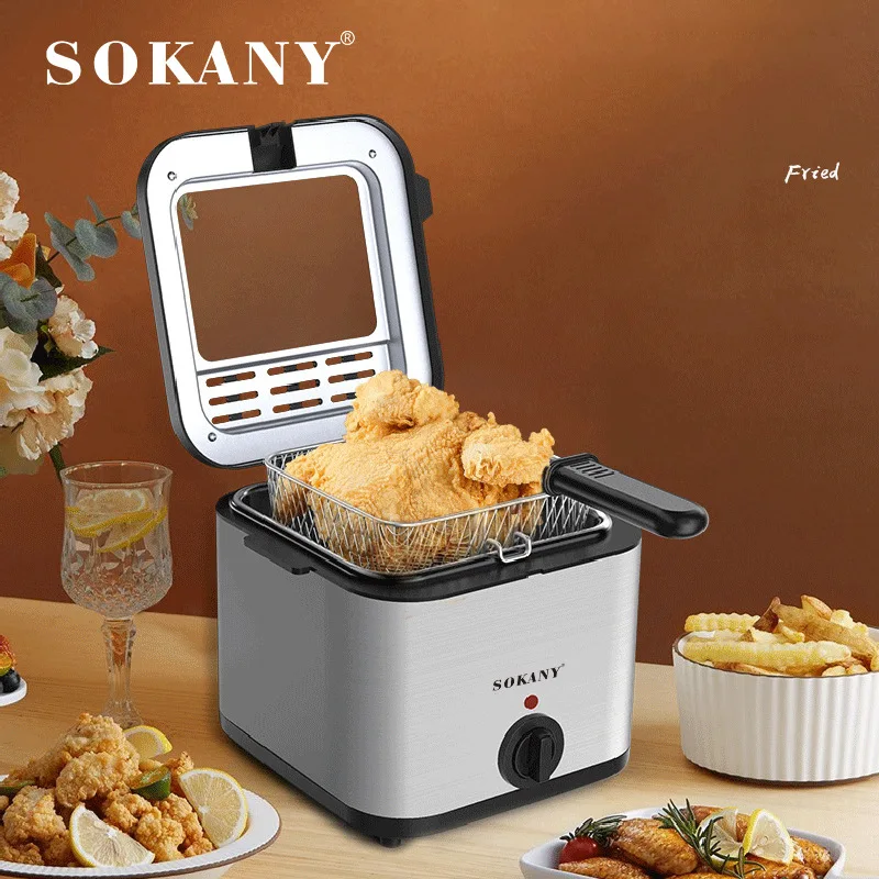 DeepFryingElectricFrieFryingMachineOvenHotPotFriedChickenGrillAdjustableThermostat