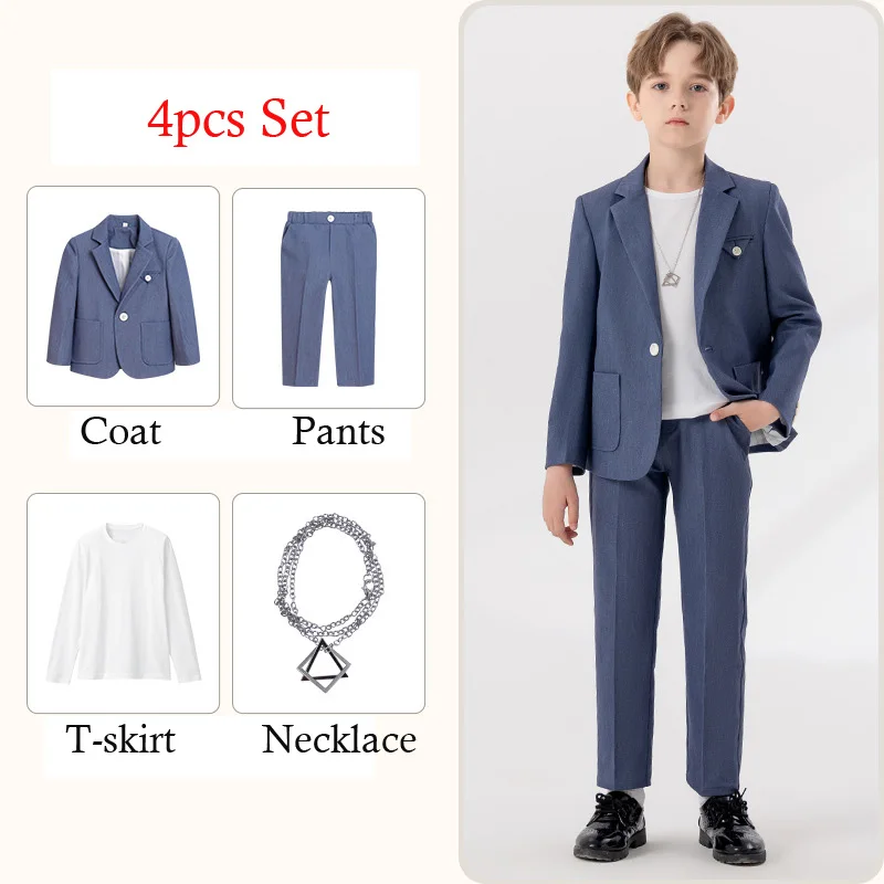 Frühling Herbst Anzüge Für Kinder Jungen 1-14 Jahre Jungen Anzüge Outfits Set Teen Junge Leistung Kostüm Anzug Set schwarz Anzug Für Kinder – Detail 22