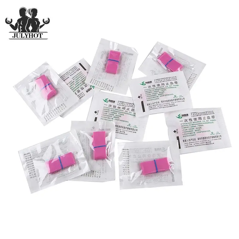 Pink Elastic Belt Disposable Tourniquet First Aid Kit Product Medical Rubber Disposable Tourniquet 10pcs/set tourniquet kit,tactical tourniquet,tourniquet holder,first aid kit