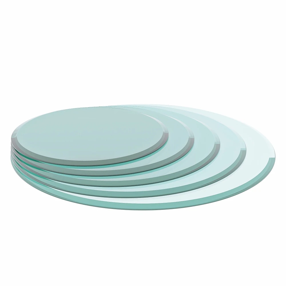 32" Round Clear Tempered Glass Table Top - 1/2" Thick with Beveled Polished Edge 4