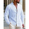 119941-e8f699.jpg Linen Hawaiian Beach Shirt Premium Lightweight Cotton Blend Long-Sleeve Stand-Collar Multi-Button