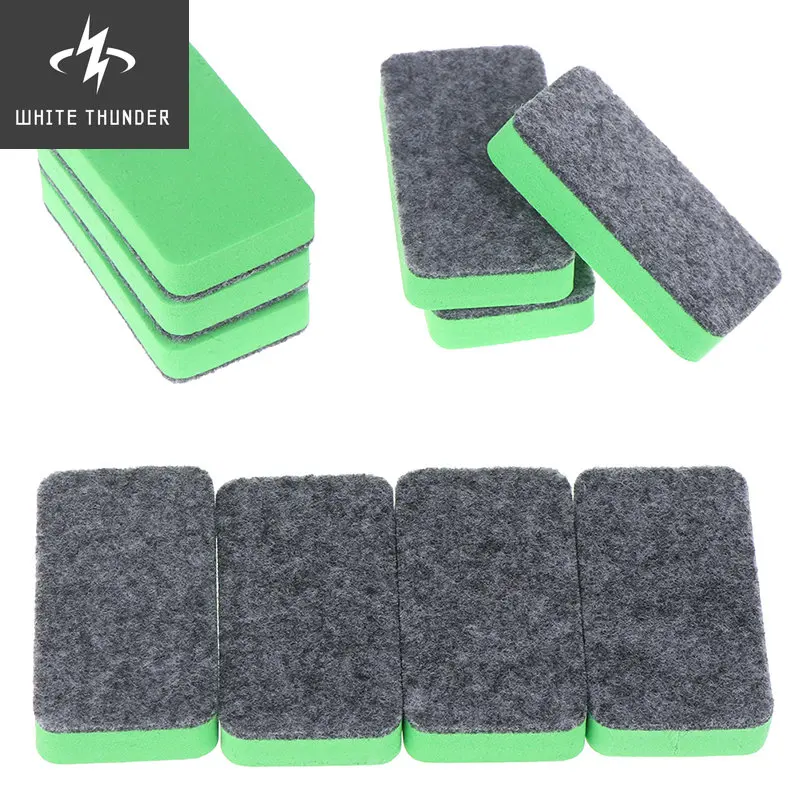 10Pcs Green+Black Mini Felt Cloth Whiteboard Dry Eraser Erase Pen Board Kid Marker School Office Home