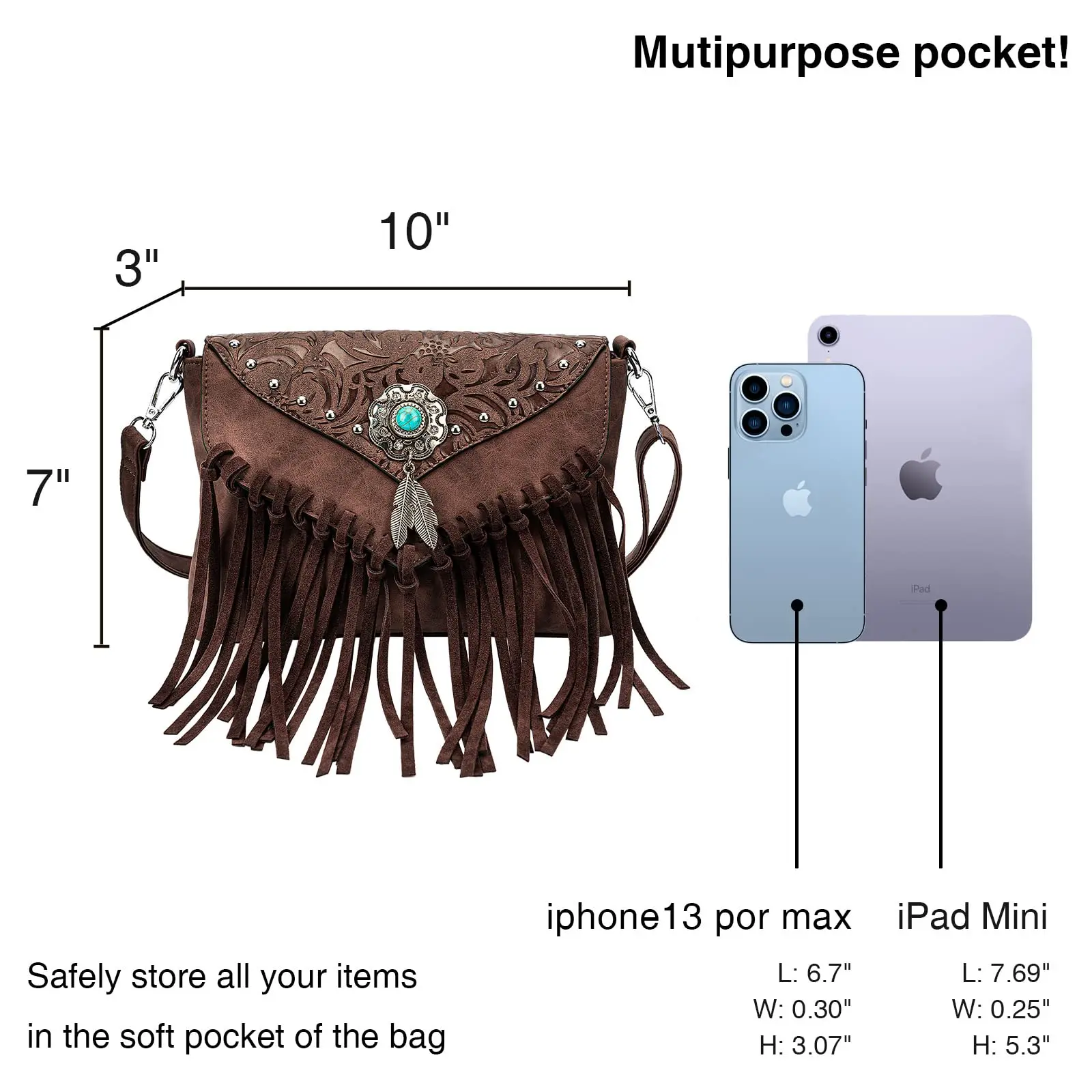 Women Shoulder Bag Celela Western Design Shoulder Bags For Women Vintage Messenger Rivet Tassel Designer Luxury Ethnic Clutch