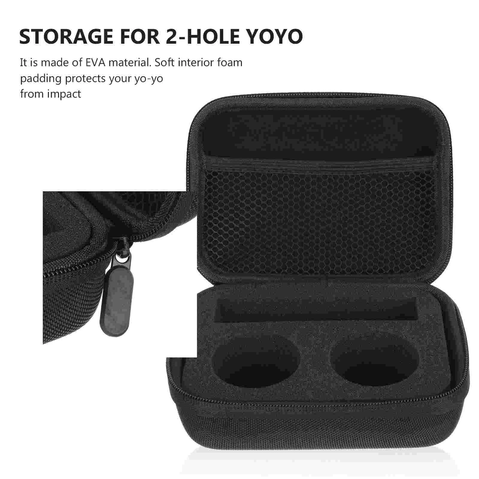 2 Hole Yoyo Storage Case Travel Container Lightweight EVA Foam Design Smooth Surface Portable Bag Yoyo Ball Toy Case