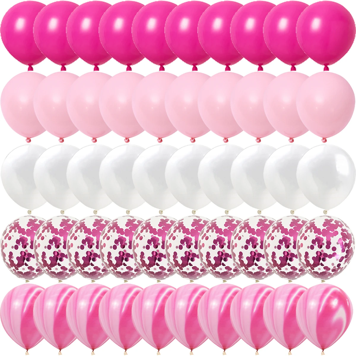 50PCS Rose Pink Metal Latex Confetti Confetti Balloons Wedding Decorations Matte Globos New Year Birthday Party Decorations