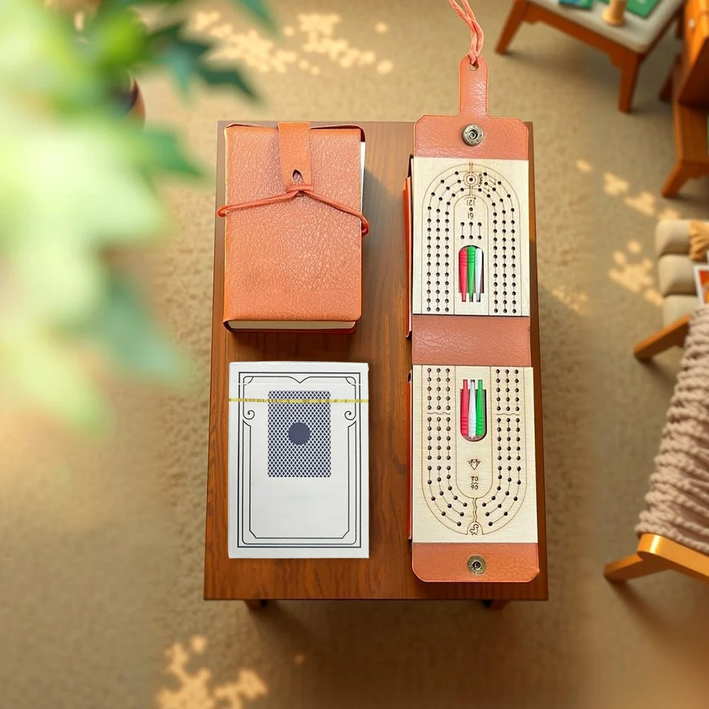 Set da gioco Cribbage con carte da gioco, 6 picchetti, divertente gioco da tavolo per 2-4 giocatori, gioco di carte portatile per adulti e bambini - immagine 3