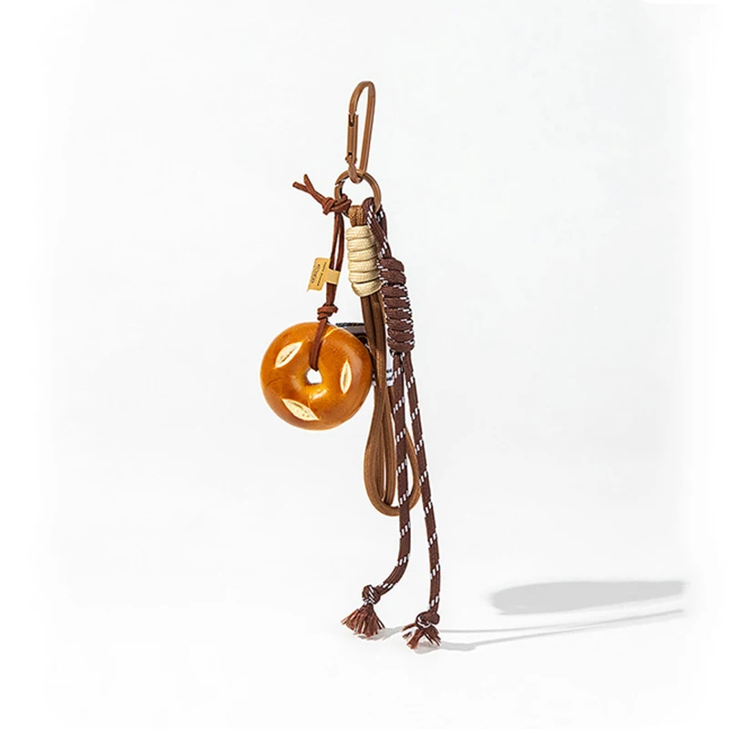 Braided Rope Bag Pendant High-grade Keychain Pendant Cute Alkaline Water Bread Ins Bag Pendant Chocolate Pendant