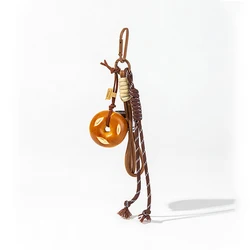 High - Grade Chocolate Braided Rope Keychain with Cute Pendant Design (66 - Bagels)