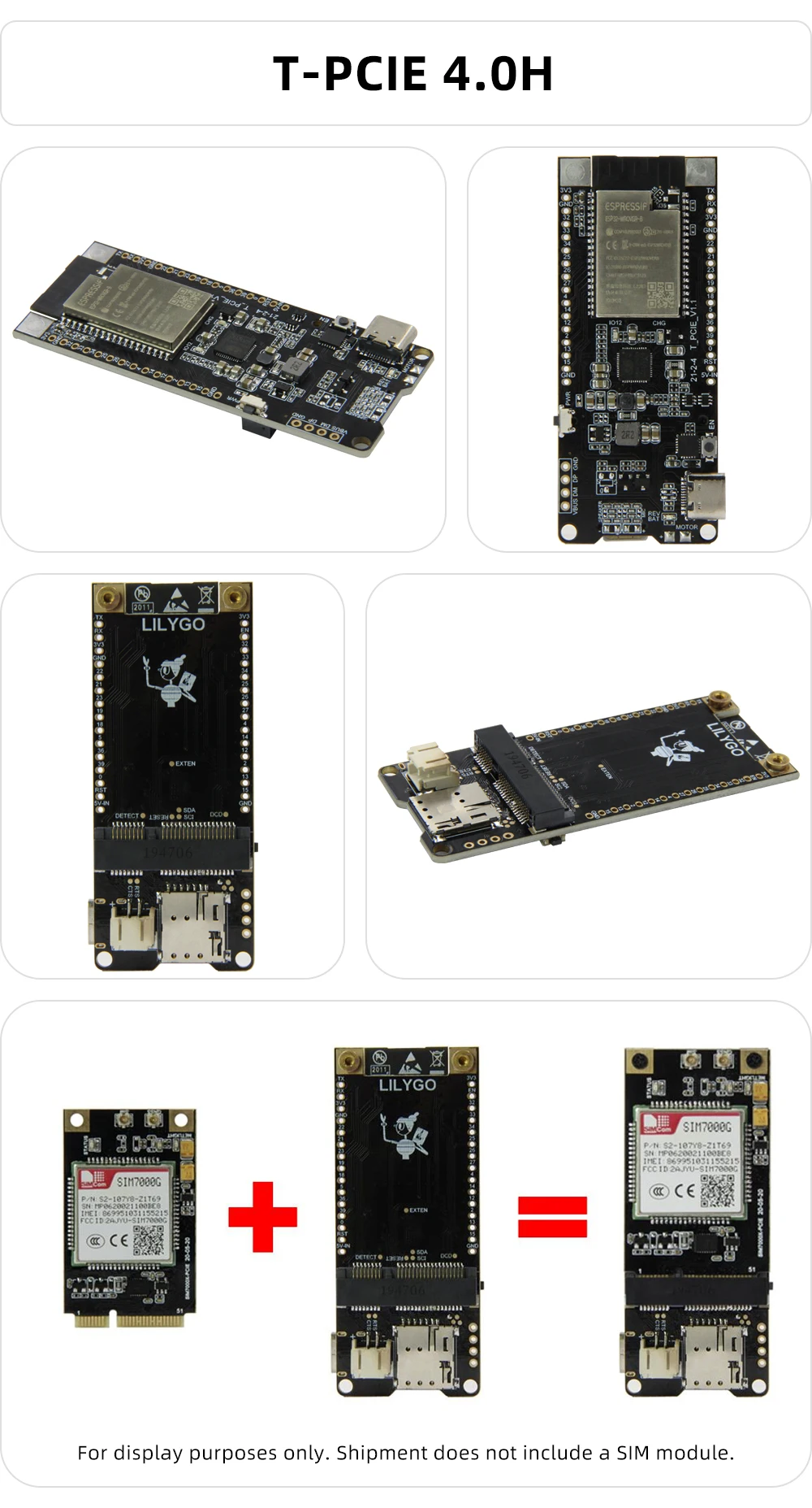 ® TTGO T-PCIE A7608X-H 4G ESP32-WROVER-E Development Board WIFI Bluetooth SIM Mo