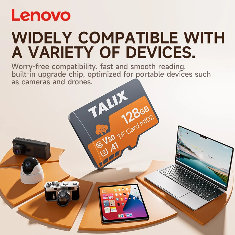 레노버 TALIX TF 카드 512GB 256GB 128GB 64GB 32GB U3 V30 A1 고속 마이크로 SD 카드 4K UHD 비디오 메모리 카드 스마트폰 카메라용